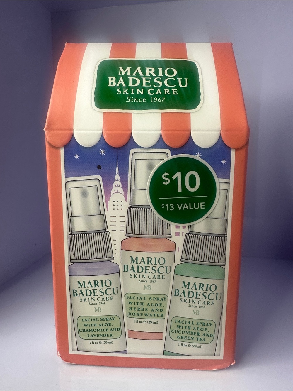 Mario Badescu Trio Gift Box - Coral, White & Green Packaging